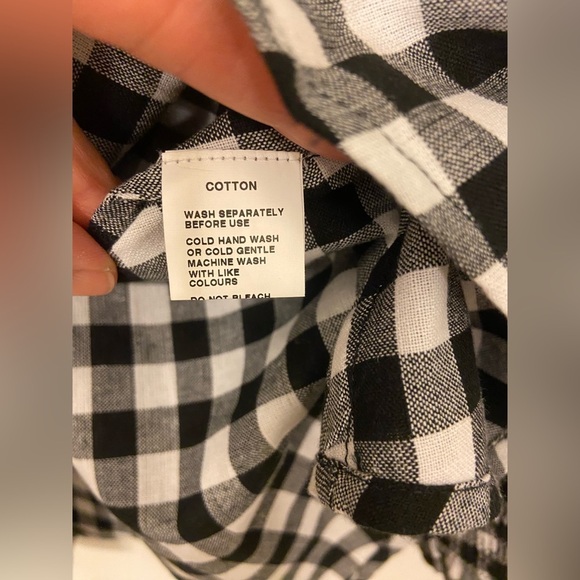 NWT House of Lacuna Lou Lou Blouse Black & White Gingham Size XS/S - Picture 5 of 9